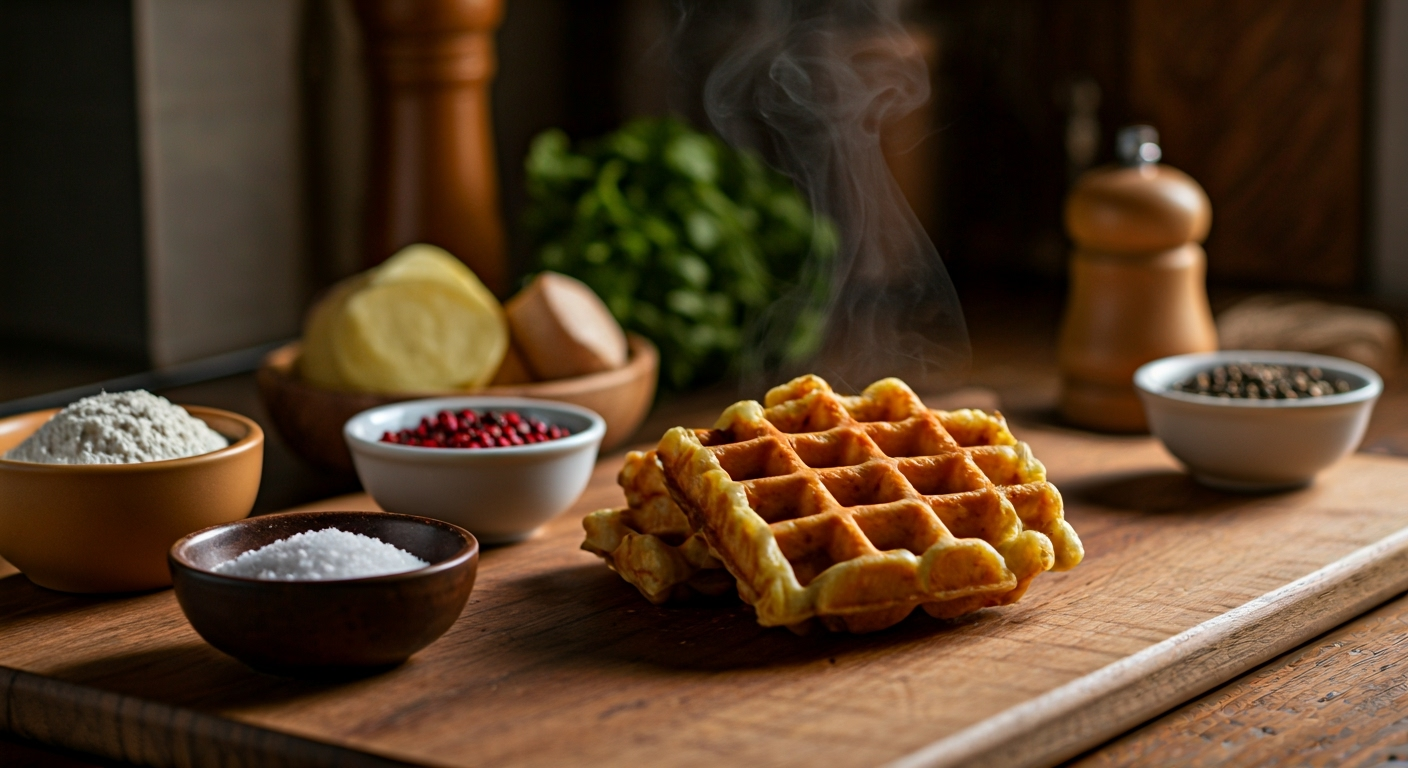 Gofry z gotowanych ziemniaków - przepis 2